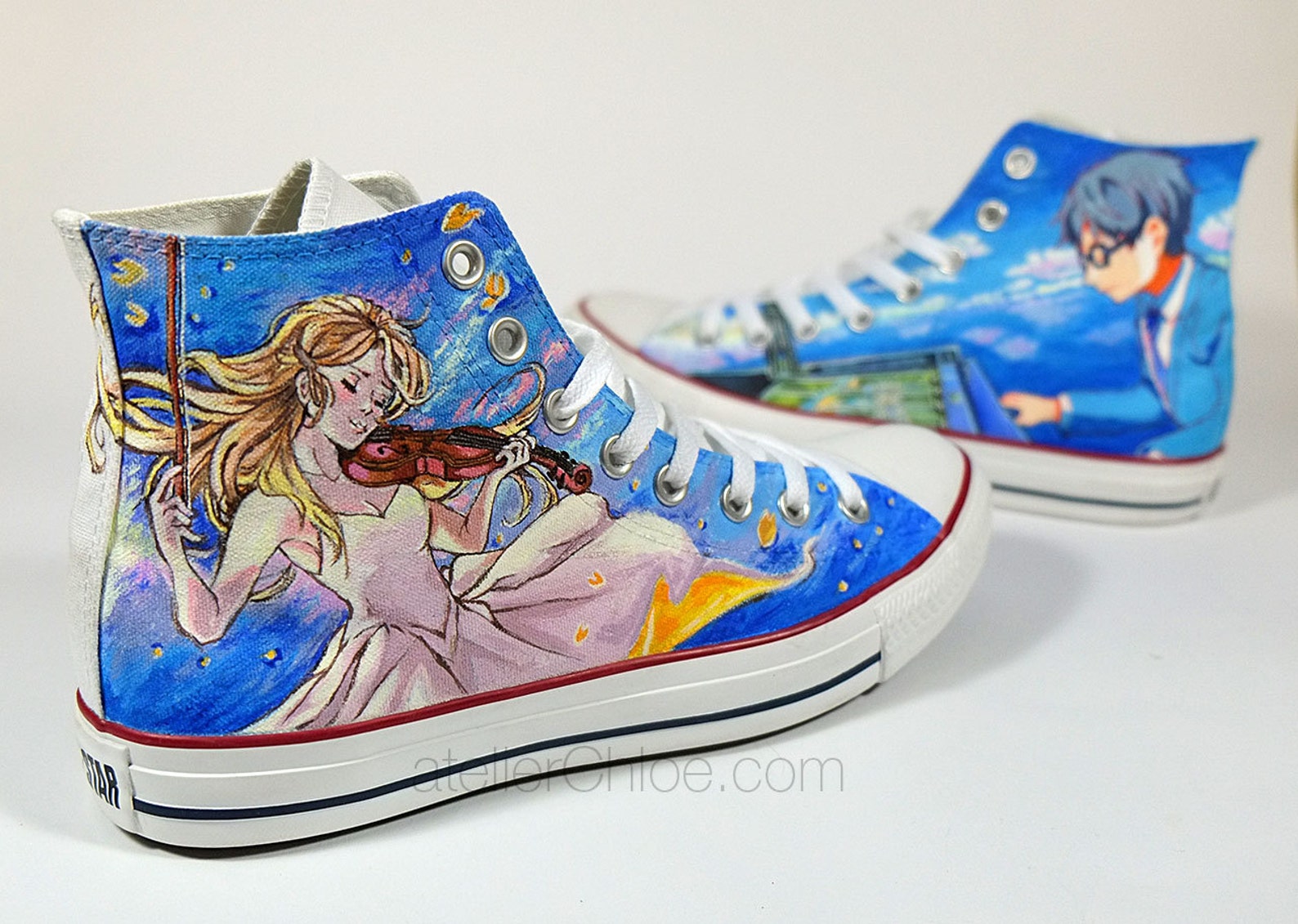 Anime Shoes Custom Manga Hand Painted Converse Music Lovers | Etsy