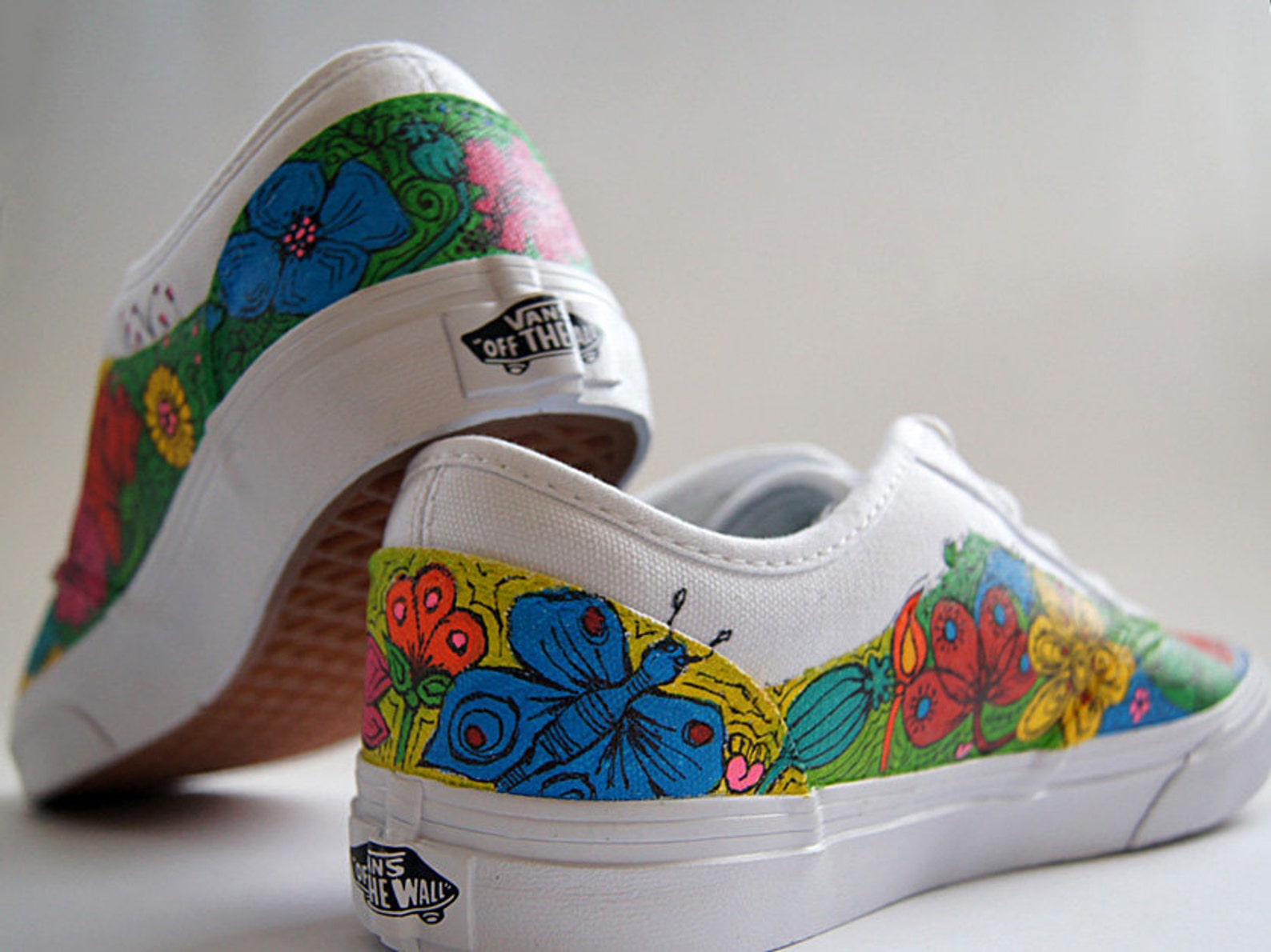 uv vans flower shoes