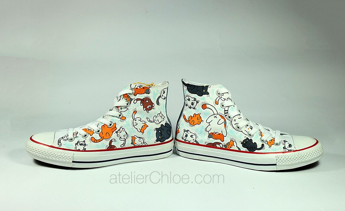 Cats converse personalized cute cats funny cats name converse Etsy