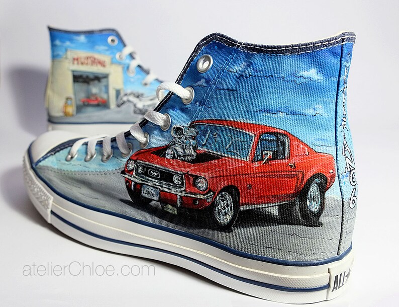 Custom Cars Shoes Car Lover Converse Car Painting From Etsy