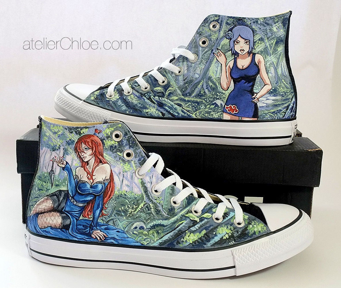 Painted Inspired Shoes Anime Art Manga Art Custom - Etsy