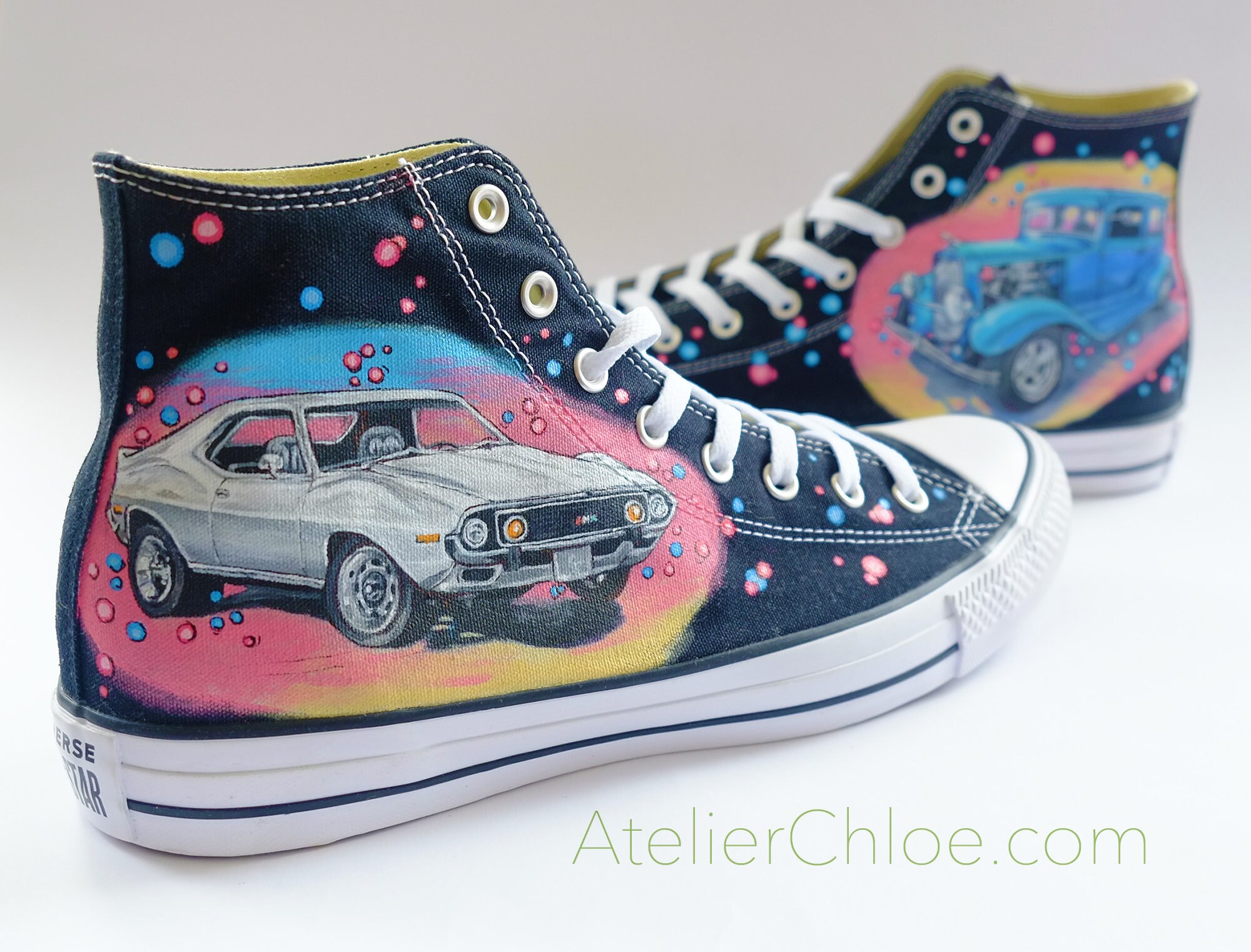 Cars Shoes amante del coche Converse pintura - Etsy México