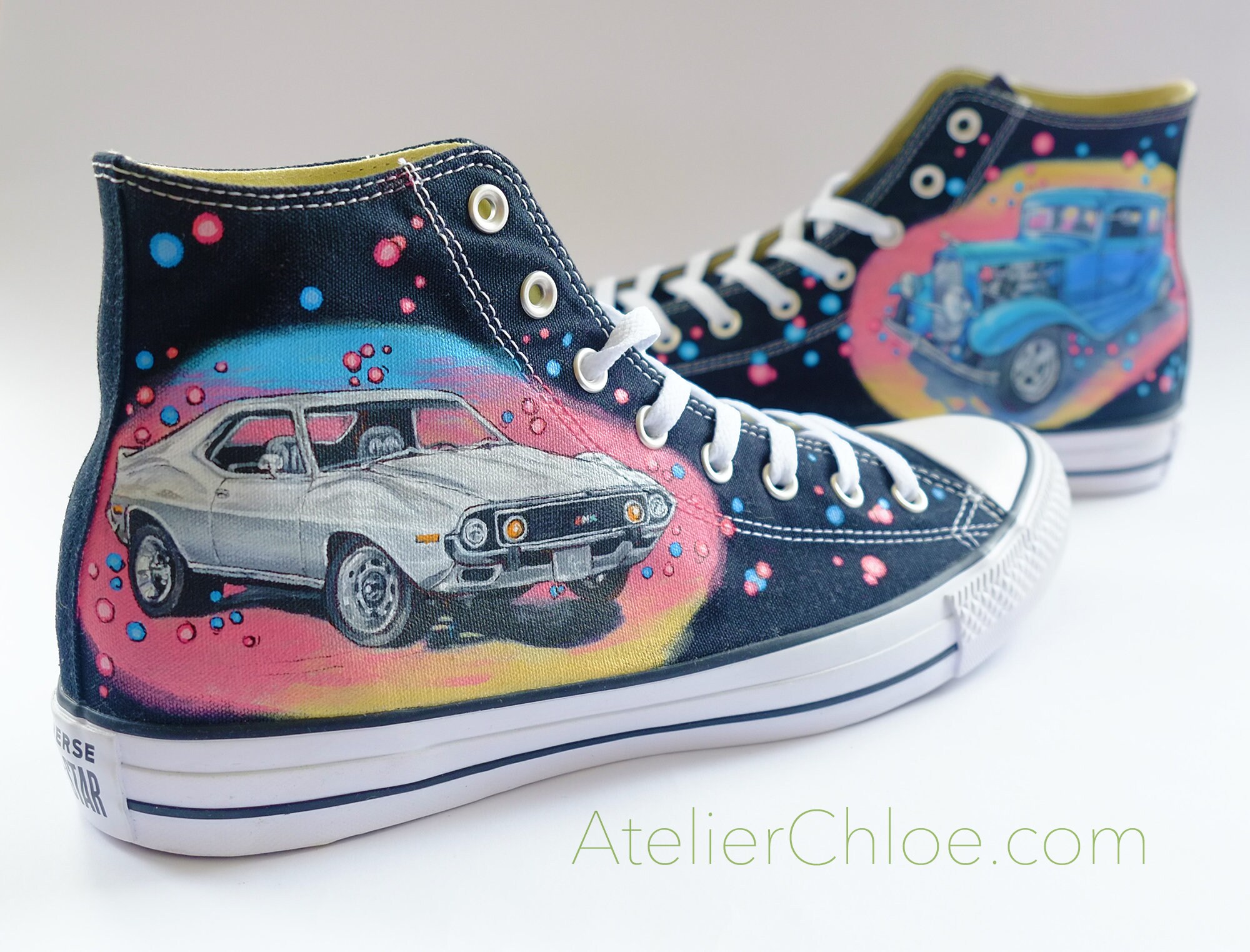 Custom Cars Shoes Car Lover Converse Car Painting From Etsy