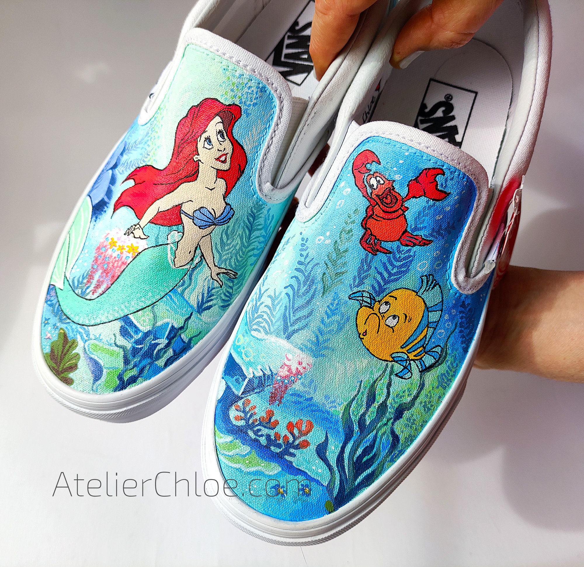 Disney Shoes Little Mermaid Vans Ariel Custom Disney - Etsy
