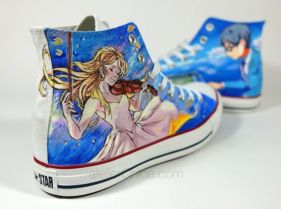 Custom Hand Painted Converse Anime Shoes Music Lovers Sneakers Etsy