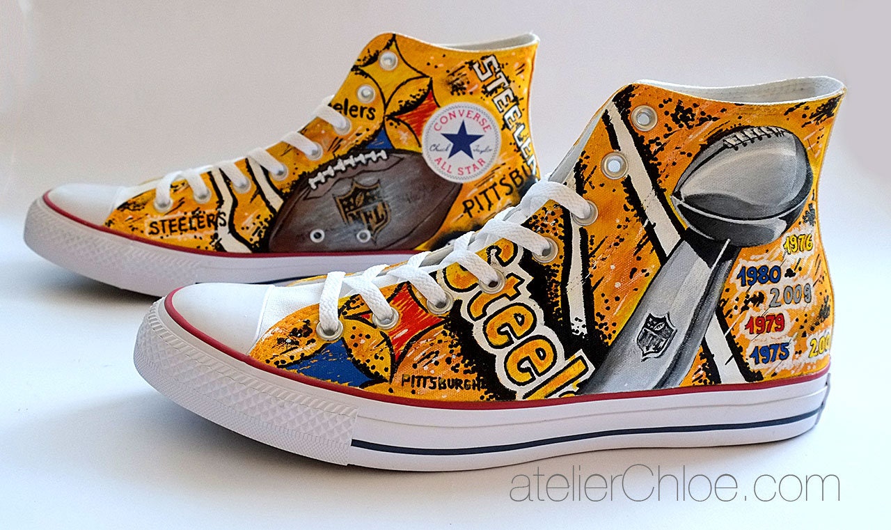 Hand Painted Football Team Fan Gift Football Fanatic Converse Etsy