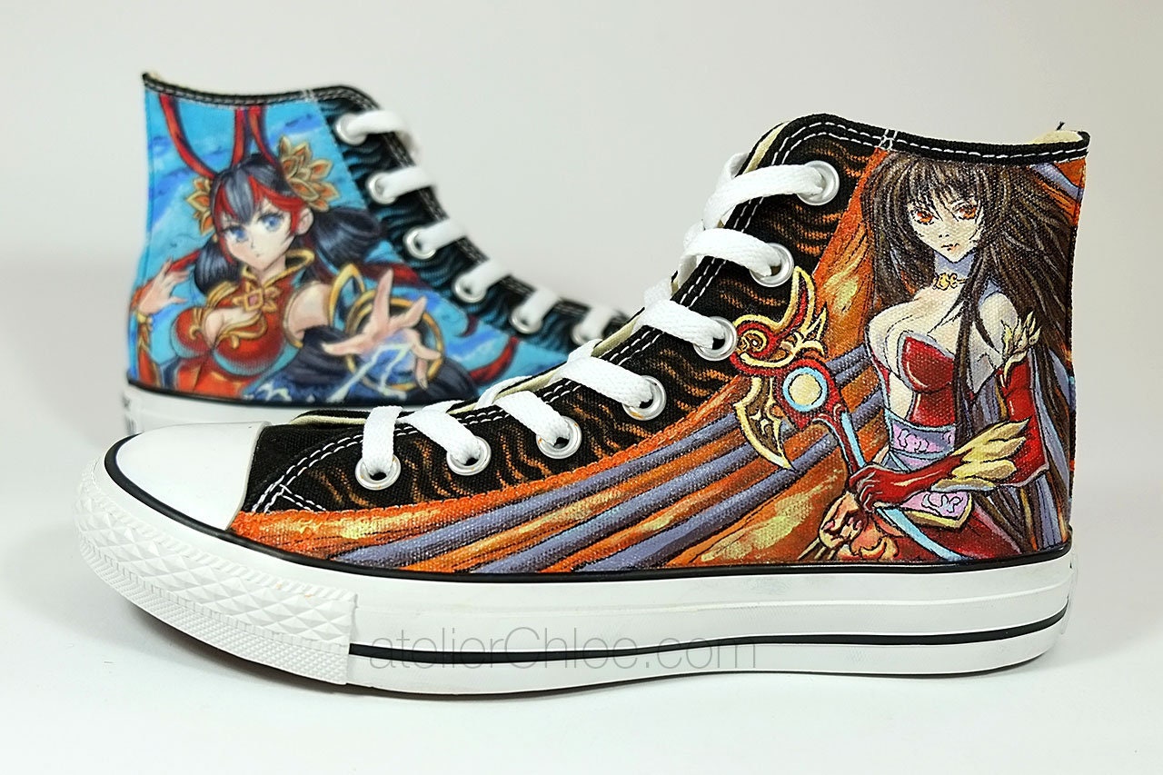 Chuck Taylor Painted Shoes Manga Anime Warrior Girls