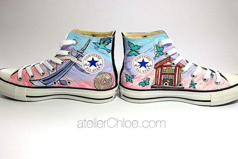 Custom Anime Converse Manga Shoes Hand Painted Shoes Fan