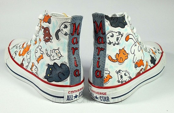Cats personalized cute cats funny name converse - Etsy