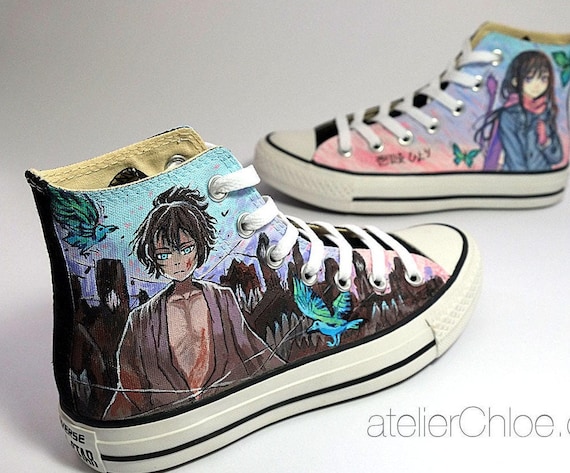 Custom Anime Converse Manga Shoes Hand Painted Fan - Etsy