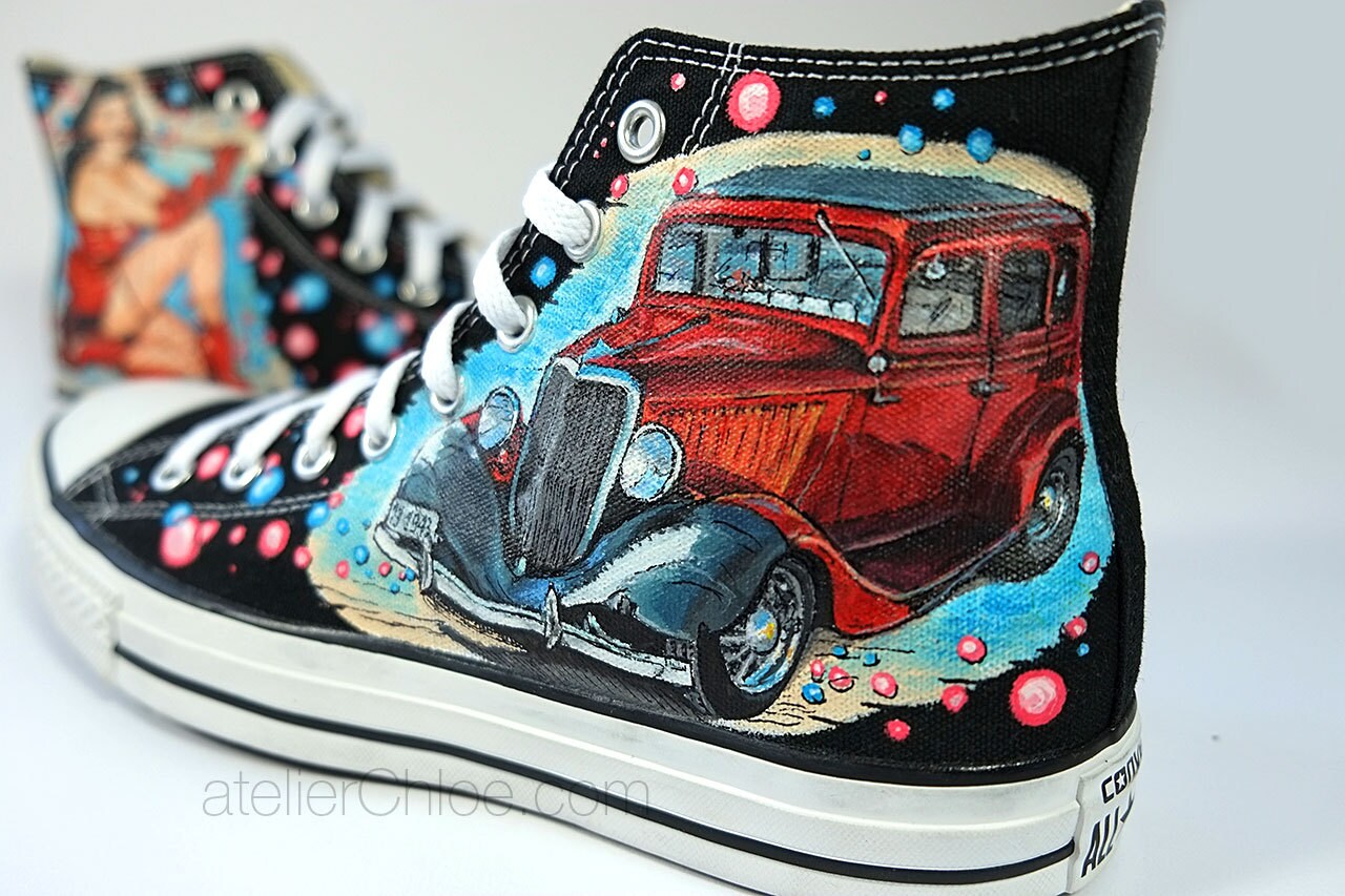 Custom Cars Shoes Car Lover Converse Car Painting From Etsy