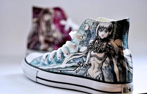 Zapatos de lona pintados a mano de anime- Custom Vans- Manga Custom Converse- anime art- anime gift Zapatos de lona pintados a mano de anime- Custom Vans- Manga Custom Converse- anime art- anime gift