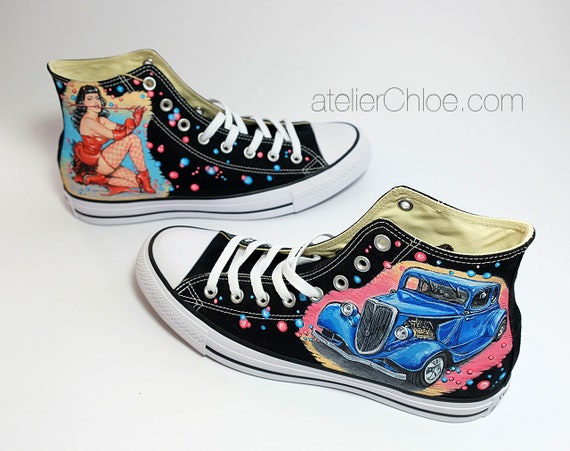 Custom Cars Shoes amante coche Converse pintura de - Etsy España