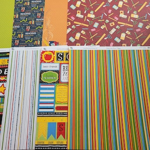 SCRAPBOOK PAPER, SCHOOL Themed, Moxxie, Pinecone Press, Carta Bella, Echo Park, Creative Imaginations