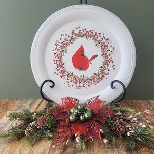 CHRISTMAS COOKIE TRAY, Cookie Tray, Metal Tray, Cardinal Bird Tray