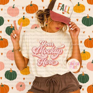 Ivory Comfort Colors Fall Shirt Mockup, Halloween Tee, Autumn Shirt, Digital Download