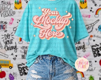 Lagoon Blue Comfort Farben Shirt Mockup, CC1717 T-Shirt, Back to School Lehrer