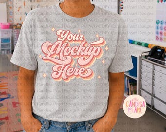Sportlich Heather Bella Canvas Shirt Mockup, 3001 T-Shirt, Back to School Lehrer