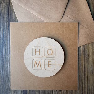 Home Scrabble Letters - Housewarming Card | Houten gegraveerde kaart