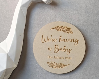Baby announcement Disc | Personalised Baby Sign | New Baby Announcement | Pregnancy announcement | Parents to be Photo Prop| Baby Flat Lay