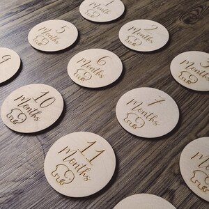 Baby Milestone Disc Pack | Een perfecte set babyfoto-rekwisieten | Baby douche cadeau | Olifant Motief | Set van 12 houten mijlpaalschijven
