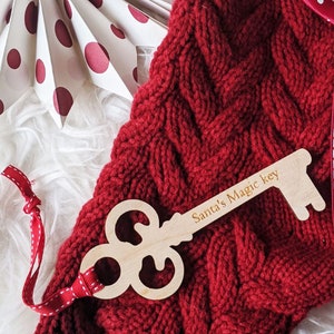 Santa&#39;s Magic Key- Wooden key- Christmas Key-Father Christmas Key- Magic key- Christmas Decoration