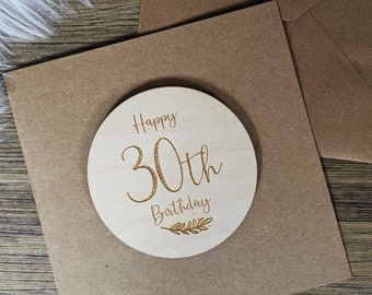 Personalised Any age Happy Birthday Card |Wooden Engraved Card | Birthday Greetings Cards | Custom Wooden Birthday Card