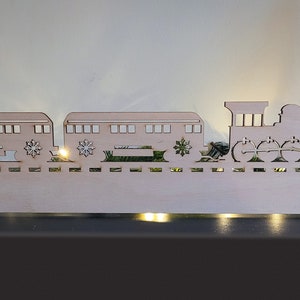 Polar Express Scene Decoration | Wooden Fireplace Christmas Decorations | Train Christmas Scene | Wooden Christmas Decor