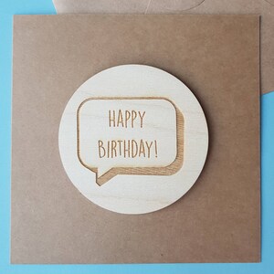 Tarjeta de cumpleaños feliz cumpleaños - grabado de madera - tarjeta de cumpleaños