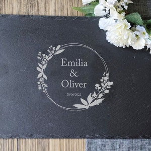 PERSONALISED Name Slate Cheese Board - Wedding gift for couples - Anniversary Gift - Newlywed Gift Chopping board - Simply Add Your Details