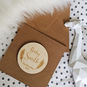 Carte d’annonce de bébé | Nom de famille personnalisé de bébé | Annonce du nouveau bébé | Annonce de grossesse |  Accessoire plat de lay de chéri