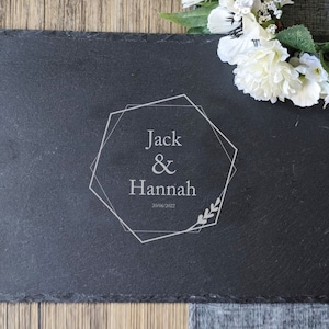 PERSONALISED Slate Cheese Board - Wedding gift for couples - Anniversary Gift - Newlywed Gift Slate Cutting board - Simply Add Your Details
