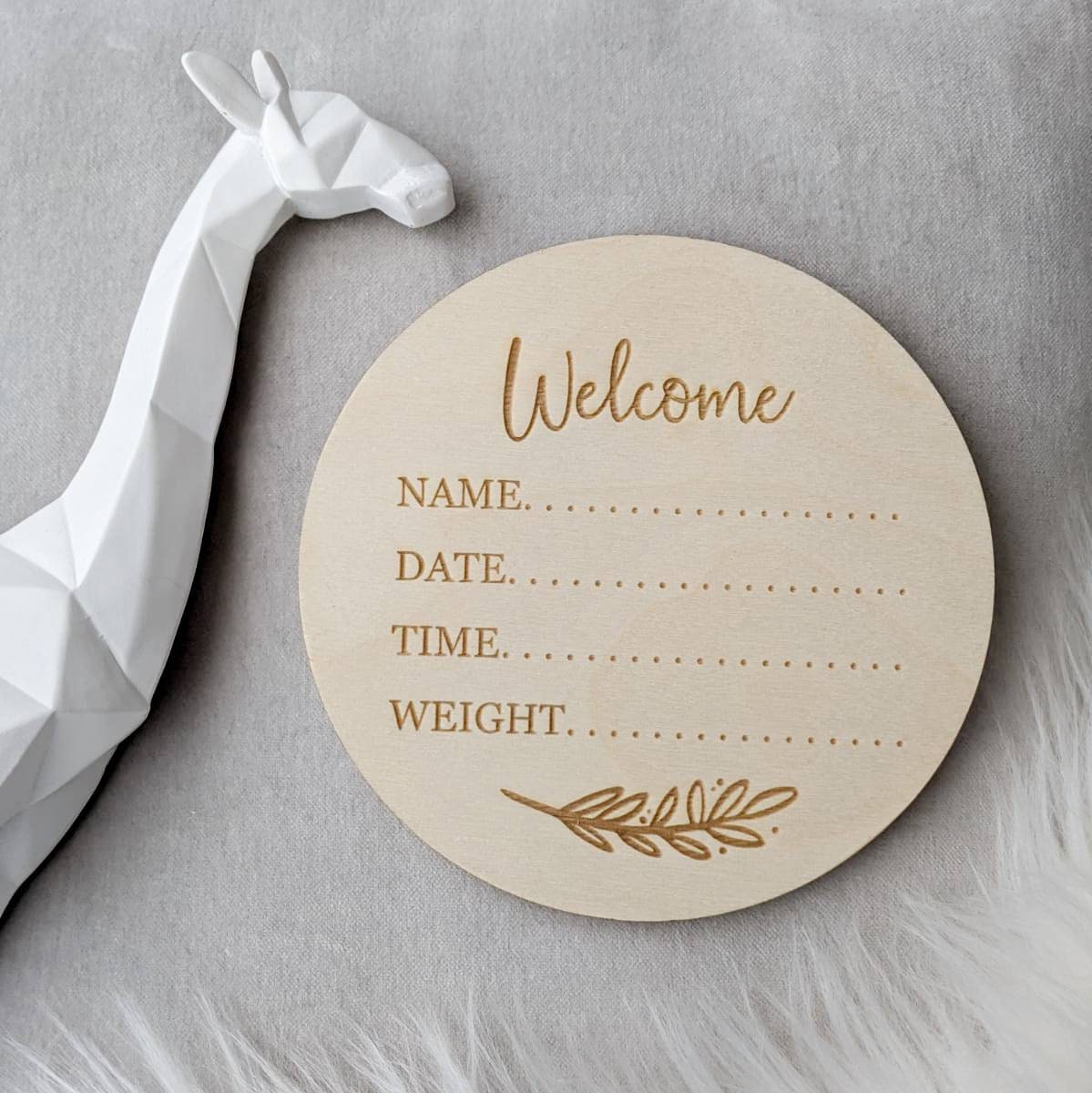 Baby Announcement Disc Baby Details Photo Prop Keepsake Etsy