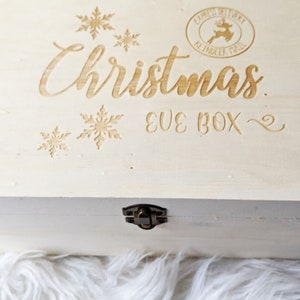 Christmas Eve box Wooden Engraving box Keepsake Wooden Box Christmas storage box Wooden Christmas box image 7