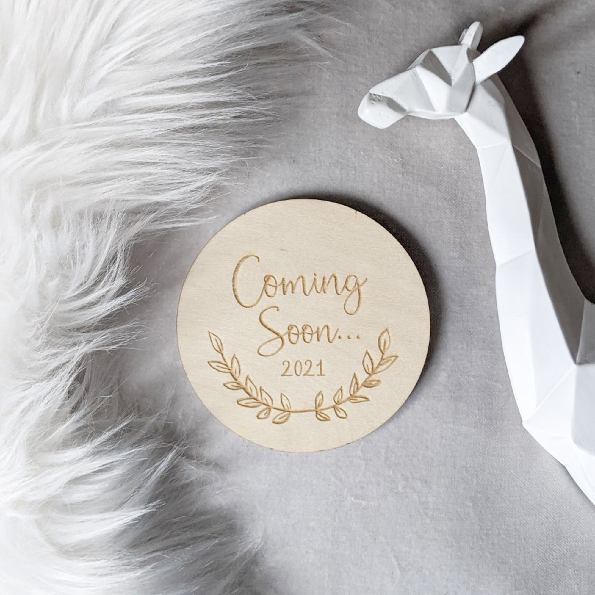 Baby Announcement Disc Baby Wooden Disc New Baby Etsy UK