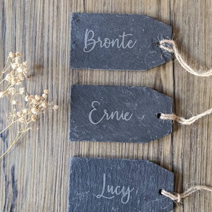 Personalised Slate Table Names | Wedding Place Names | Wedding Keepsake | Wedding Favours | Engraved Slate | Any Quantity Available