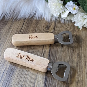 Personalised Engraved Groomsmen Bottle Opener | Groomsmen Wedding Favour | Best Man | Usher | Father of The Bride | Father of the Groom