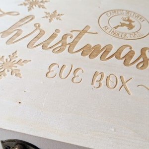 Christmas Eve box Wooden Engraving box Keepsake Wooden Box Christmas storage box Wooden Christmas box image 3