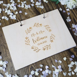 Mr and Mrs PERSONALISED Wedding Guest Book Rustic Wedding Decor Wooden Guest Book Alternative Unique Wedding Guestbook image 6