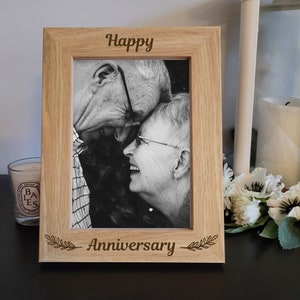 Personalised Anniversary Photo Frame - Engraved photo frame - Anniversary gift - Wedding gift - 5th Anniversary gift - Wooden gift
