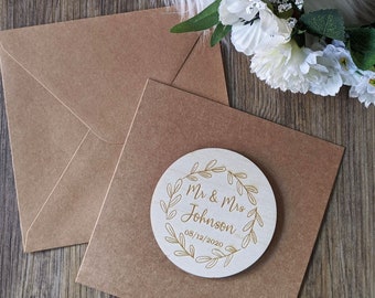 Personalised wedding card | Newlywed custom card | Engraved Wooden Card | Keepsake Card | Wedding Gift | Unique Wedding Card | Custom card