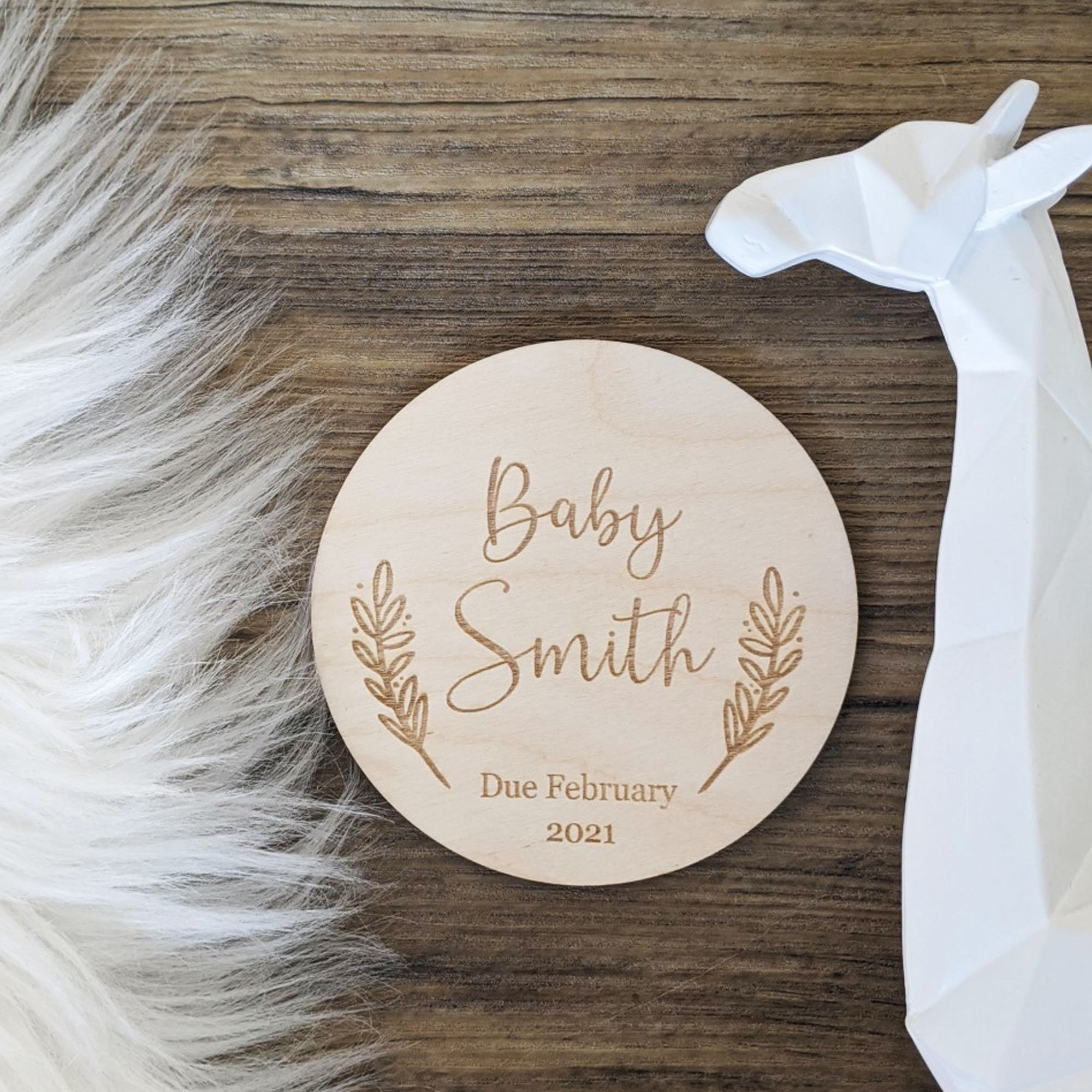 Download Baby Announcement Disc Personalised Baby Sign New Baby Etsy