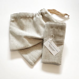 Linen artisan bread bag - lined.