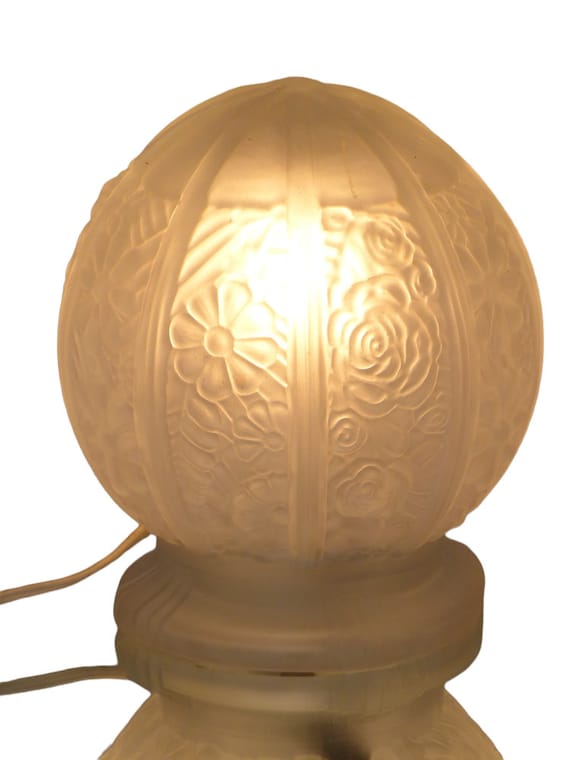 Gorgeous vintage French art deco lamp or ceiling- molded glass ball