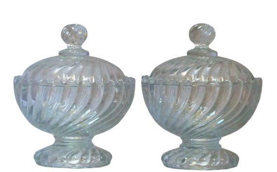 Baccarat bamboo - gorgeous pair 2x candy box crystal covered box bamboo 1930
