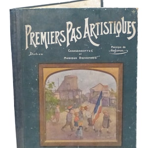 Antique french paper cover &quot;premiers pas artistiques&quot; late 19th - advertisings