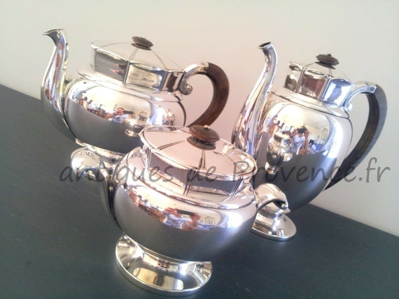 Gallia christofle antiquefrench coffee tea set / 3 pieces silverplated 1900