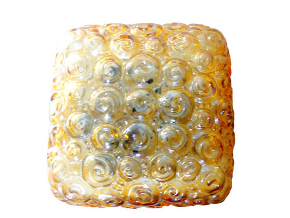 Superb antique pressed glass ceiling light, 1960s chandelier, 31cm high, Tynell style