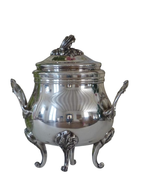 Christofle marly gorgeous vintage sugar bowl silverplated louis xv style
