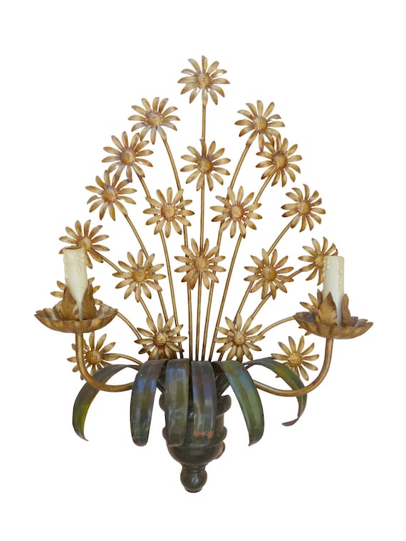 Xxl mid century italian ceiling wall light gilded tole chandelier hans kogl st.